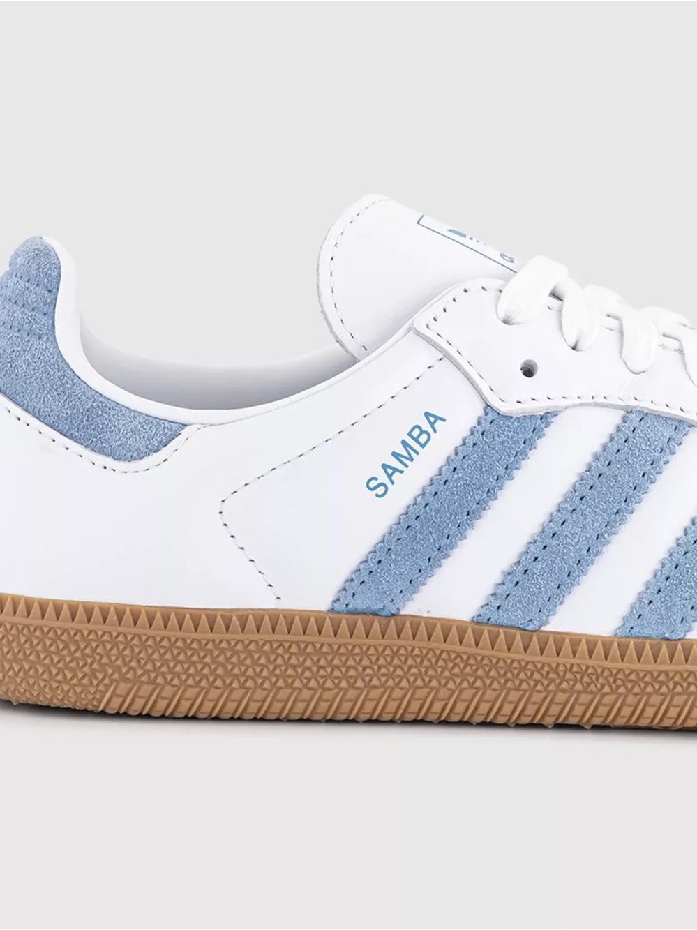 Adidas Samba White / Crystal Sky Blue (SZ 6.5 women’s / 5.5 youth)